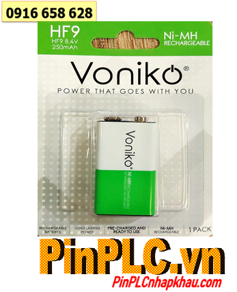 Voniko HF9, Pin sạc vuông 9v Voniko HF9 (9v 250mAh) chính hãng (Loại vỉ 1viên)